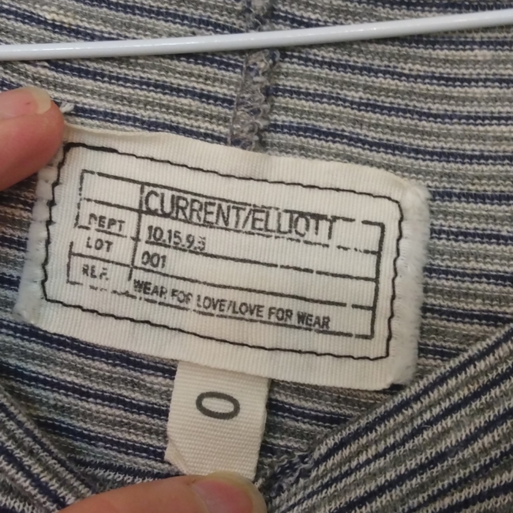 CURRENT/ELLIOTT STRIPPED DISTRESSED TOP - Picture 3 of 5